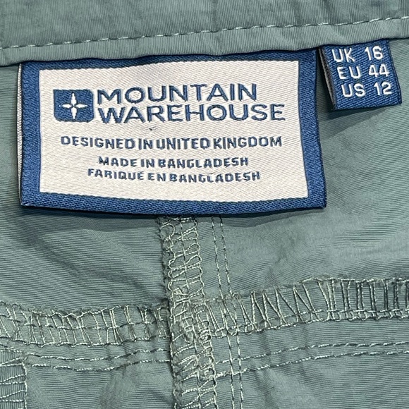 Mountain warehouse womens convertible hiking pants sz 16 blue /green lightweight - Picture 2 of 12
